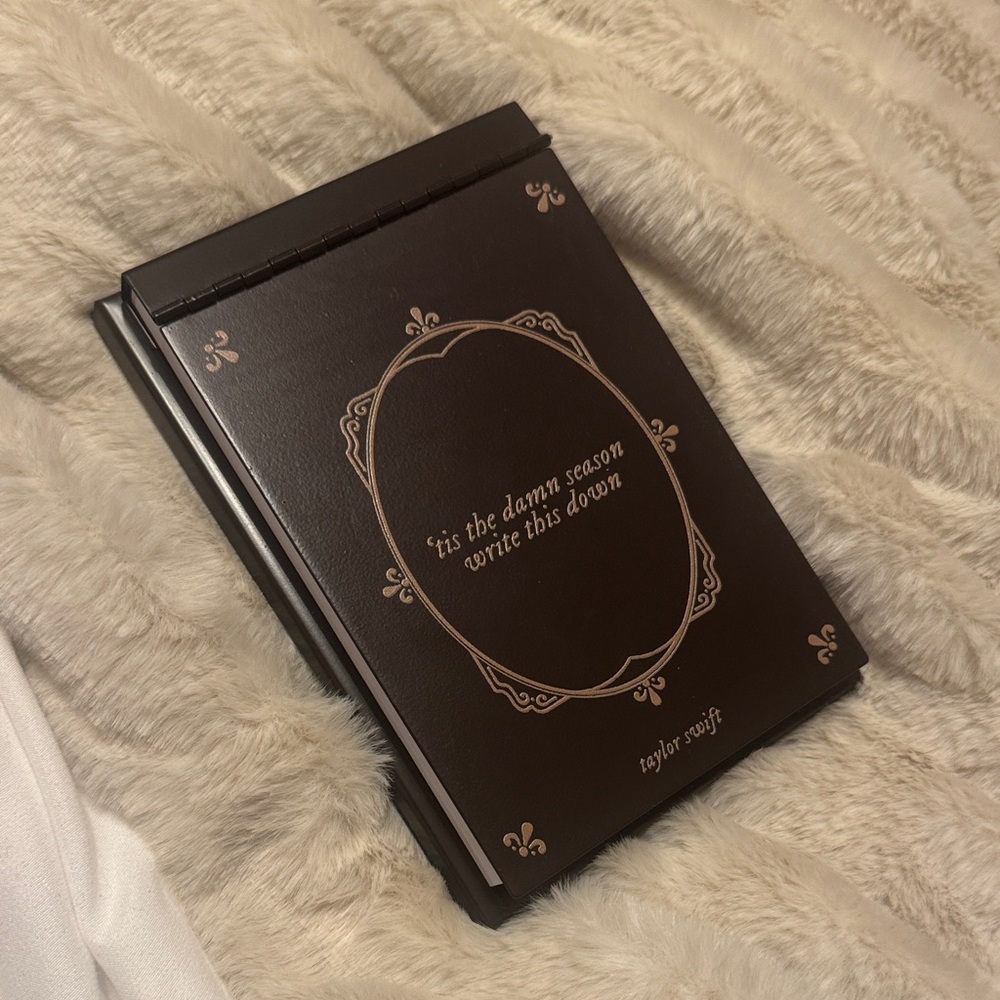 Brown Taylor Swift Evermore tis the damn season Notebook with Gold Accents